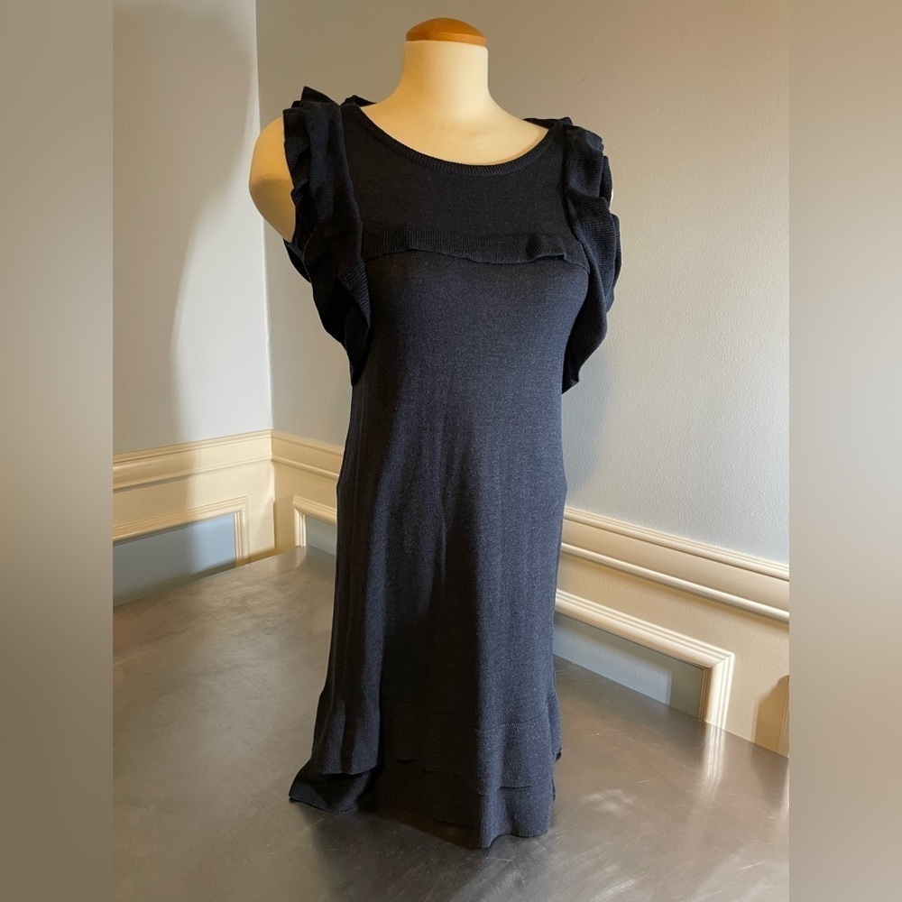 Knit flutter sleeve mini dress